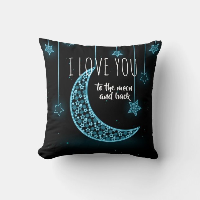 Coussin Étoiles et Lune avec Citation (Recto)