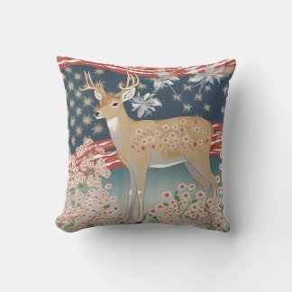 Coussin Étoiles et rayures Cerfs