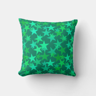 Coussin Etoiles géométriques modernes, émeraude et vert me