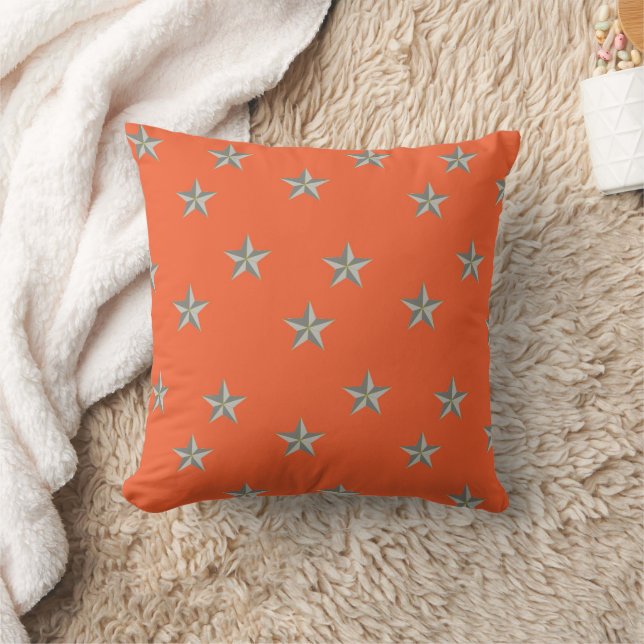 Coussin étoiles grises sur orange (Couverture)
