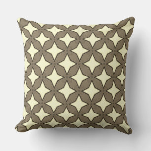 Coussin Étoiles Jaune Clair à Quatre Pointes