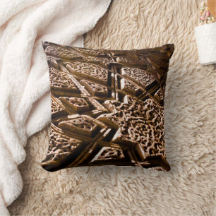 Coussin Étoiles neutres en terre Brown