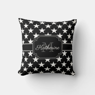 Coussin Étoiles noires et blanches