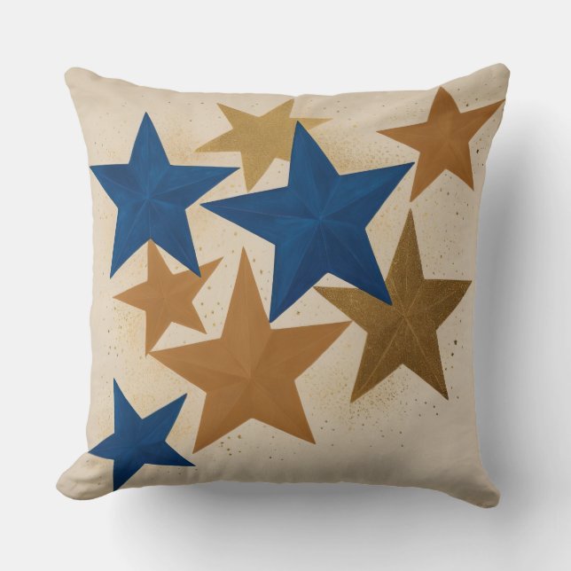 Coussin étoiles or et bleu (Recto)