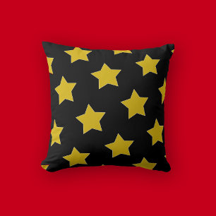 Coussin Etoiles Or/Jaune Et Noire Anniversaire