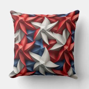 COUSSIN ÉTOILES PATRIOTIQUES ROUGE BLANC BLEU AMÉRICAIN