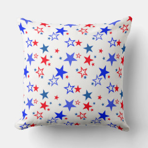 COUSSIN ÉTOILES PATRIOTIQUES ROUGE BLANC BLEU AMÉRICAIN