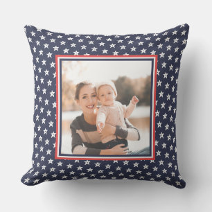 Coussin Étoiles patriotiques rouges, blanches et bleues av
