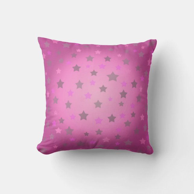 Coussin Etoiles roses et grises motif lancer l'oreiller (Recto)