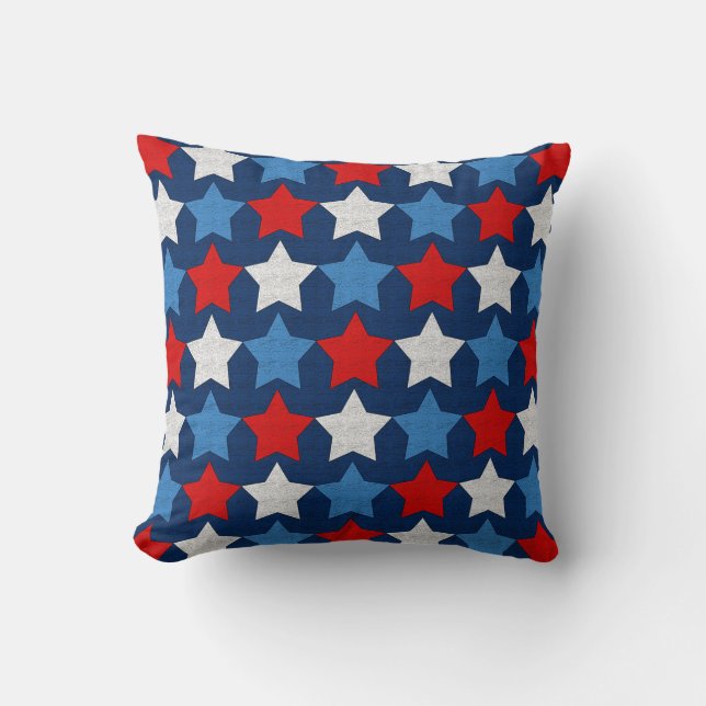 Coussin étoiles rouges blanches et bleues (Recto)