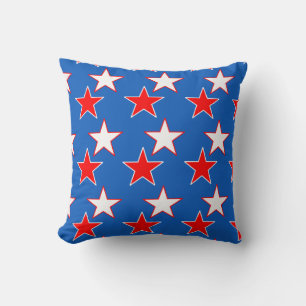 Coussin Étoiles rouges et blanches patriotiques Jeter l'or