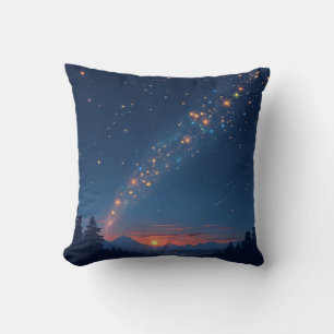 Coussin étoiles scintillantes et ciel fantastique
