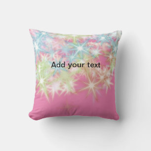 Coussin Étoiles scintillantes roses rouges simples ajoutez