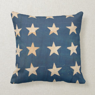 Coussin Étoiles vintages de drapeau des USA