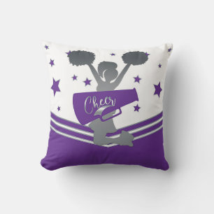 Coussin Étoiles Violettes & Argentées Filles de Cheer-lead