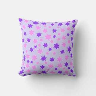 Coussin Étoiles violettes et roses