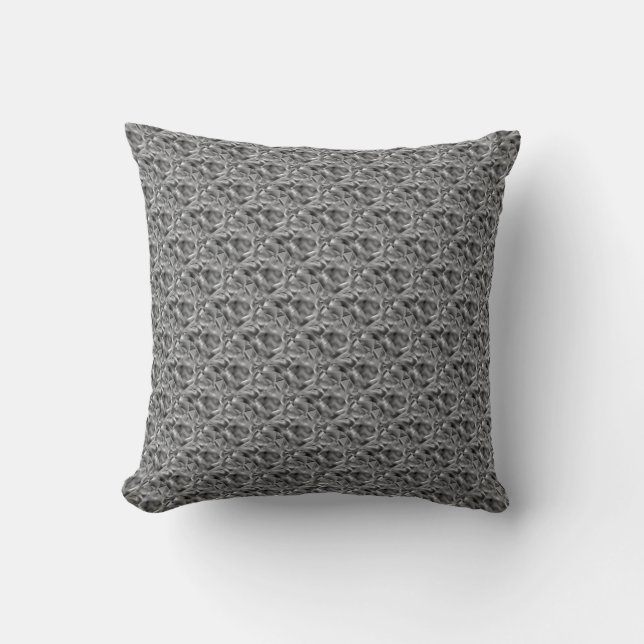 Coussin Etrange miroir gris, crochet ou tricot (Recto)