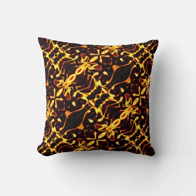 Coussin Etrange miroir jaune or et fonds sombre (Recto)