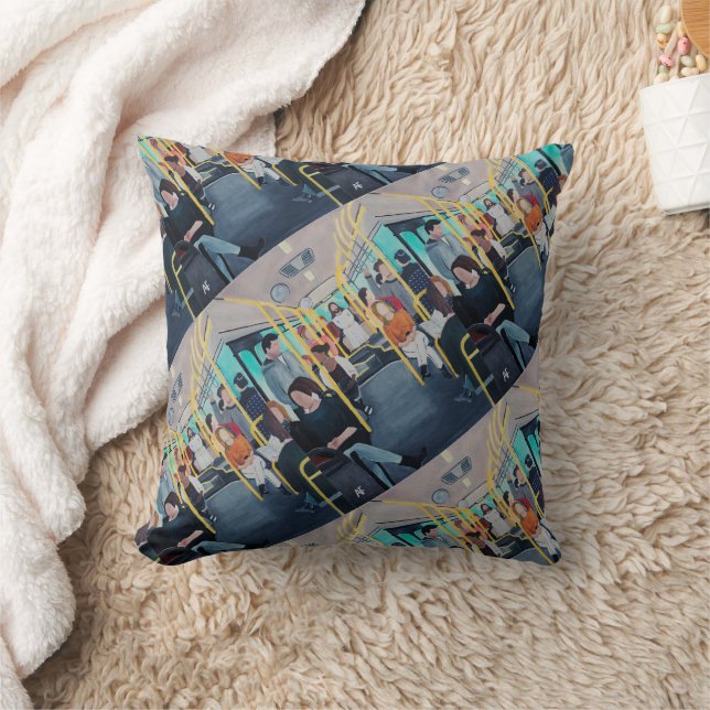 Coussin Étranger dans le bus Peinture d'Alfred Fox (Couverture)