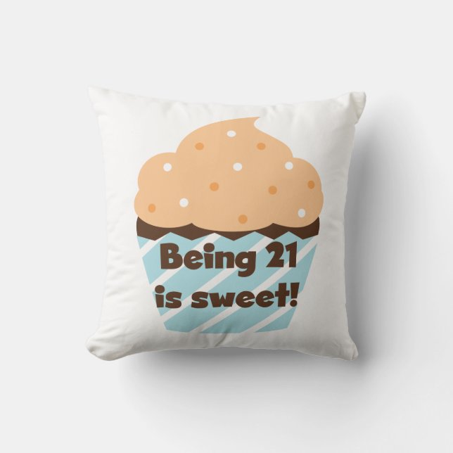 Coussin Etre 21 est doux t-shirts et cadeaux d'anniversair (Recto)