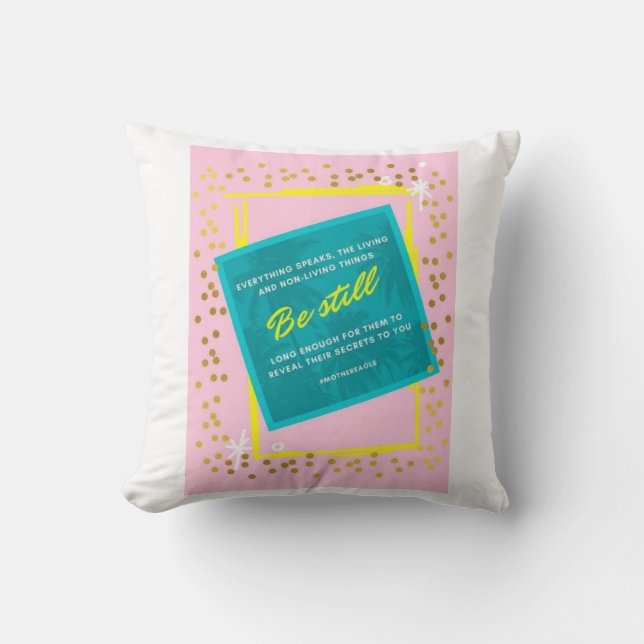 Coussin Être toujours citée rose vert (Recto)