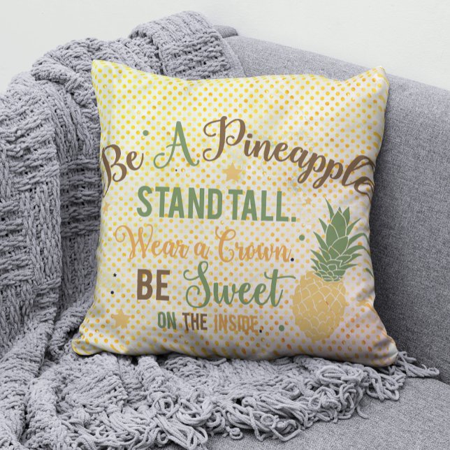 Coussin Être un ananas Citation Inspirante  (Créateur téléchargé)