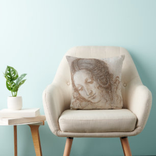 Coussin Étude de Léonard de Vinci pour la tête de Léda