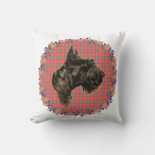 Coussin Étude de tête sur tartan (Recto)