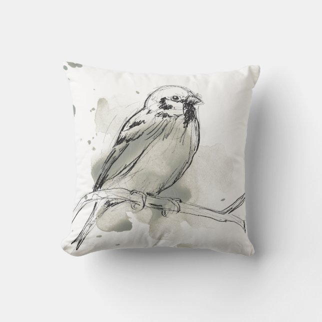 Coussin Étude des oiseaux de la nature (Recto)