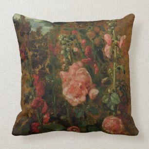 Coussin Étude des roses trémière, c.1826 (huile à bord