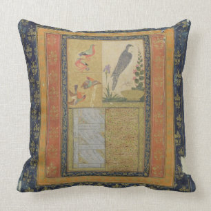 Coussin Étude d'oiseau et calligraphie, Golconda, Andhra