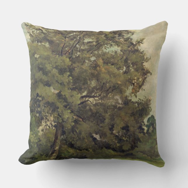 Coussin Étude d'un arbre de cendre, c.1851 (huile sur le (Recto)