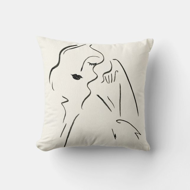 Coussin Étude simple - Croquis d'une dame (Recto)
