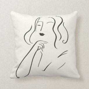 Coussin Étude simple - Esquisse d'une femme