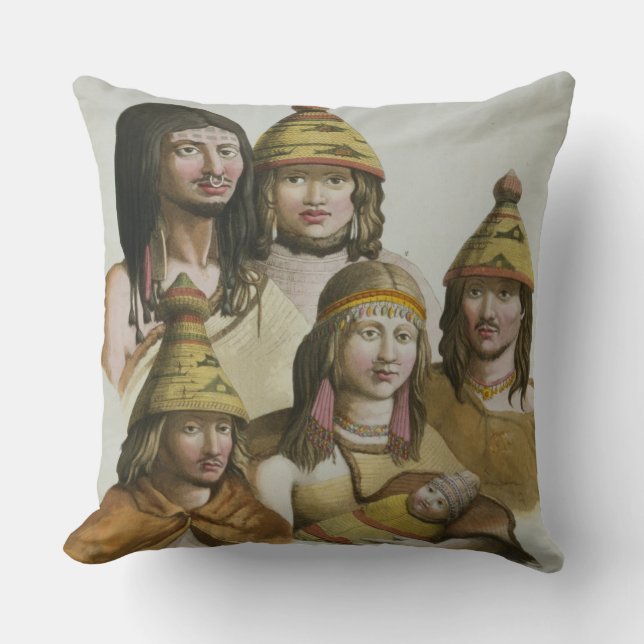 Coussin Études des natifs américains (litho de couleur) (Recto)