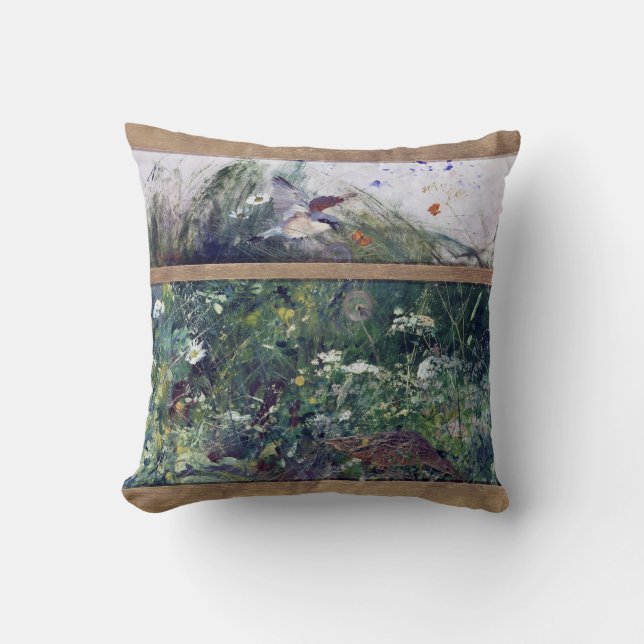 Coussin Études d'oiseaux, Bruno Liljefors (Recto)