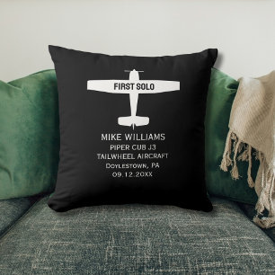 Coussin Étudiant pilote premier avion solo sur mesure