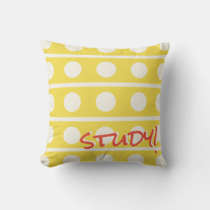 Coussin Étudier ou dormir en Pois blanc sur n'importe quel