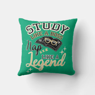 Coussin Étudiez comme un patron, faites une sieste comme u