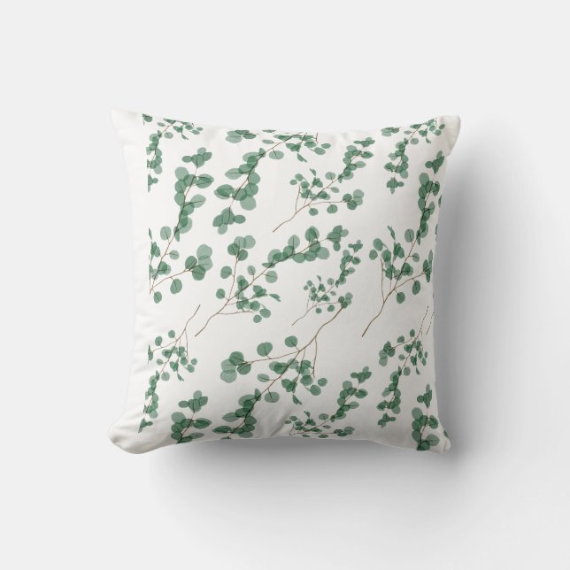 Coussin Eucalyptus Feuille Motif sans couture (Recto)