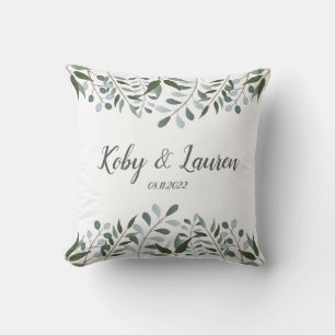 Coussin Eucalyptus Green Anniversaire Floral Date