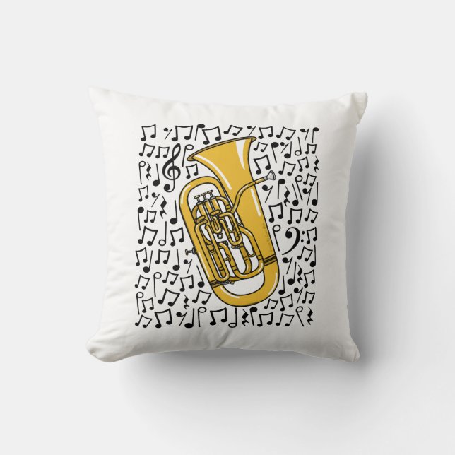 Coussin Euphonium Musical Notes Musicien de laiton (Recto)