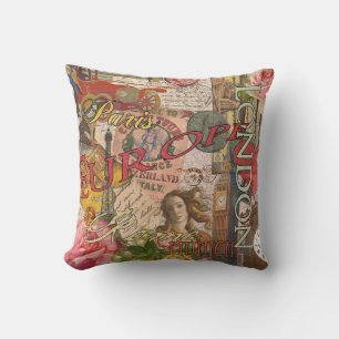 Coussin Europe Travel Vintage