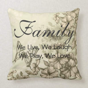 Coussin Évaluez un carreau 20x20/Family de coton