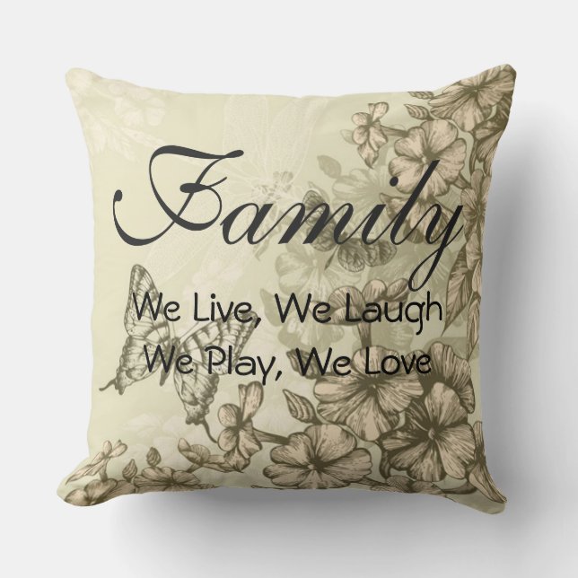 Coussin Évaluez un carreau 20x20/Family de coton (Recto)