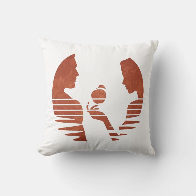 Coussin Ève tend un pomme à Adam, Version grunge 3/3 (Recto)