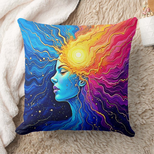 Coussin Éveil de l'esprit cosmique radiant (Couverture)