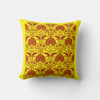 Coussin éventails jaunes et impression de frondes