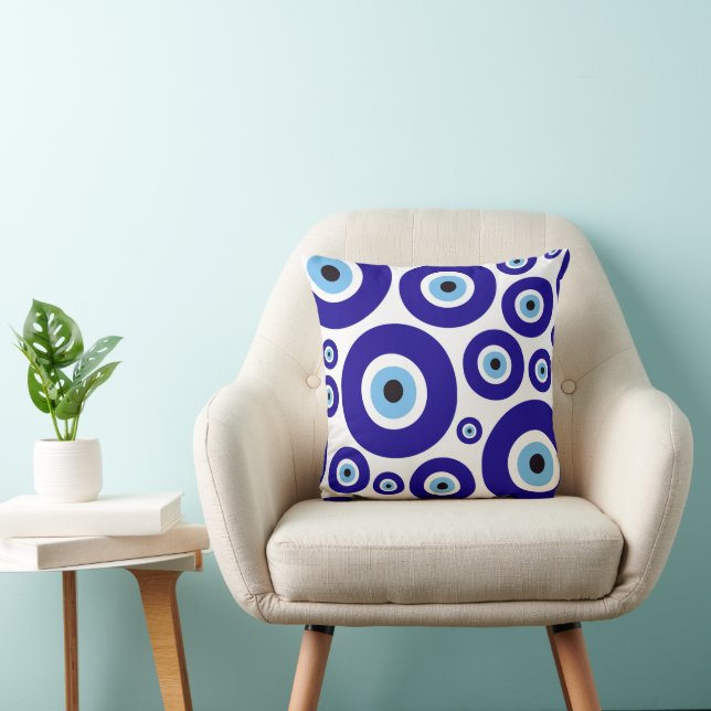 Coussin Evil Eye Pattern, Greek Eye, Turkish Eye, Nazar (Chaise)