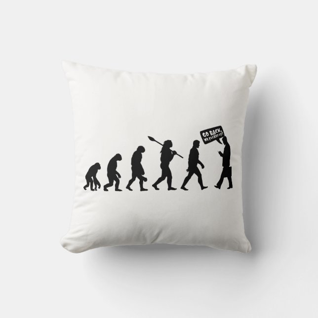 Coussin Évolution Ironie Silhouette (Recto)